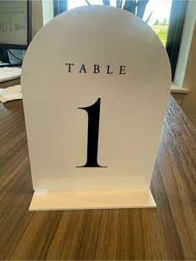 Amazon White and Black Table Number Sign - Table 1-15
